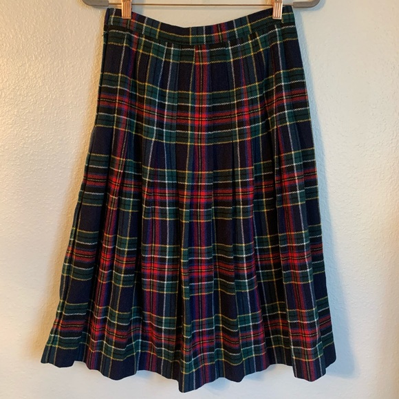 Ann Stevens Vintage Plaid Pleated Midi Skirt Size 14 - Picture 5 of 7